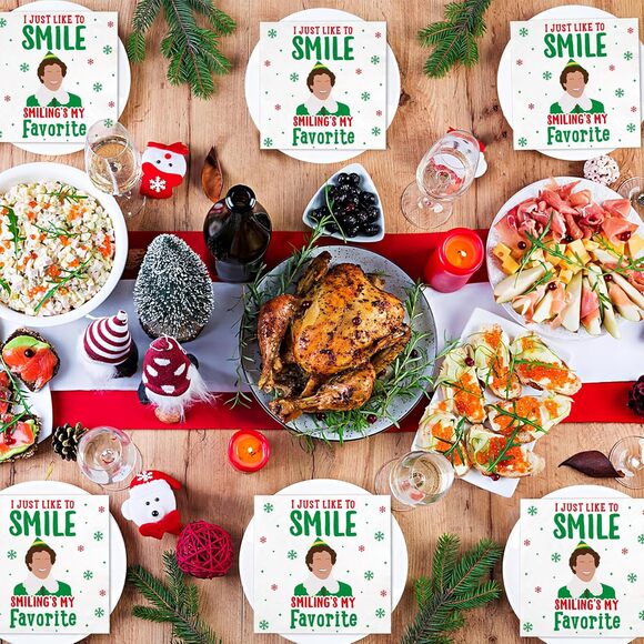 Elf Christmas Funny Cocktail Napkins 50 Pack Buddy The Elf Merch - Picture 5 of 5